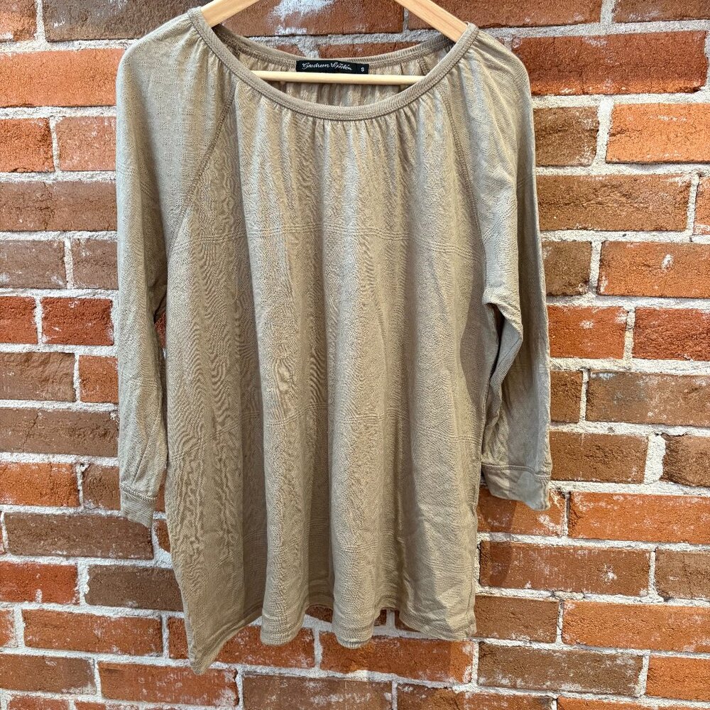 Gudrun Sjogren Ladies Beige "Lagenlook" Lightweight Knit Tunic Top - Size S